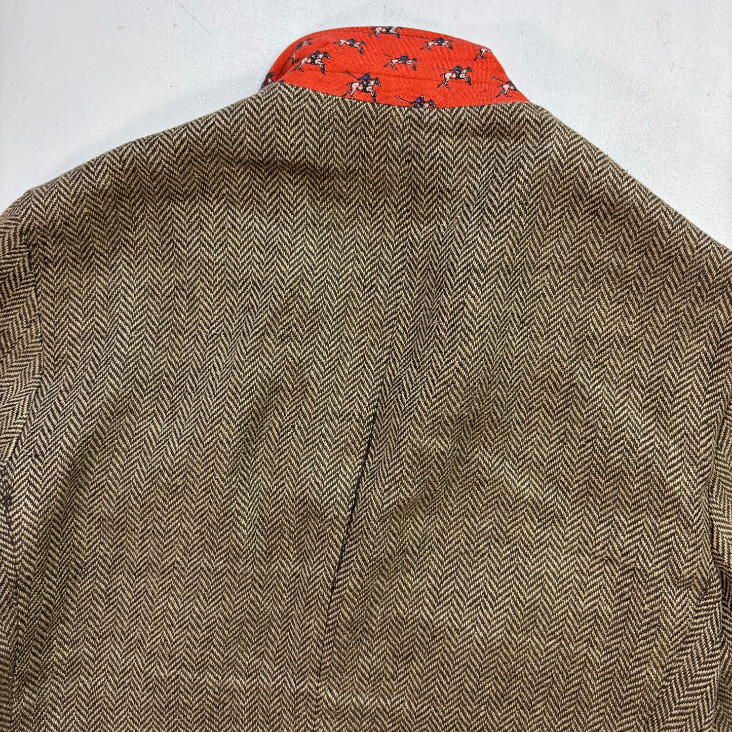 Polo Ralph Lauren Brown Herringbone Blazer Latch Collar (Linen Silk) - 38R (40)