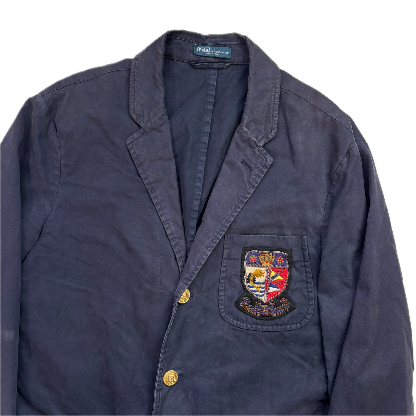 Polo Ralph Lauren Navy Crest Blazer Sports Jacket - 44L