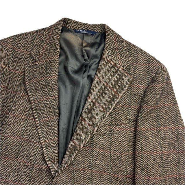 Polo Ralph Lauren Brown Herringbone Tweed Blazer Sports Coat Wool - 44R
