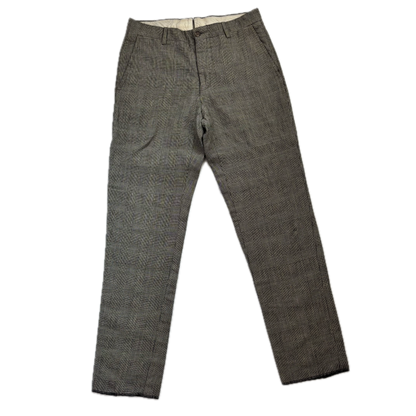 Grey Glen Plaid Check Suit Blazer & Trousers (Flax Wool) - 38R