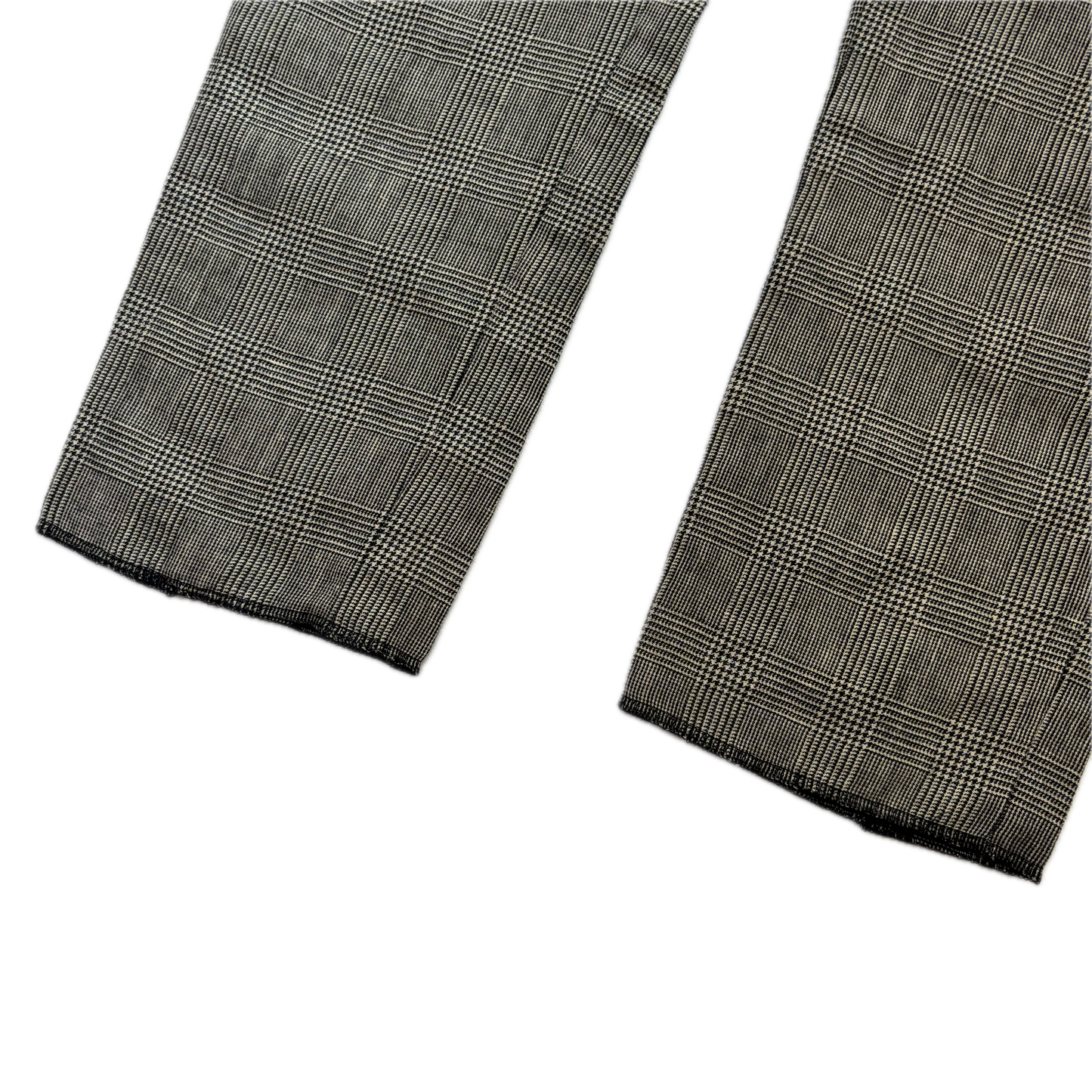 Grey Glen Plaid Check Suit Blazer & Trousers (Flax Wool) - 38R