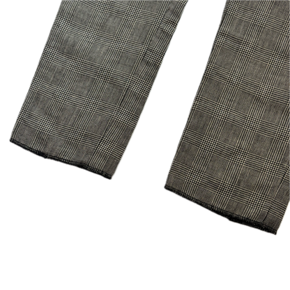 Grey Glen Plaid Check Suit Blazer & Trousers (Flax Wool) - 38R