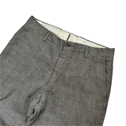 Grey Glen Plaid Check Suit Blazer & Trousers (Flax Wool) - 38R