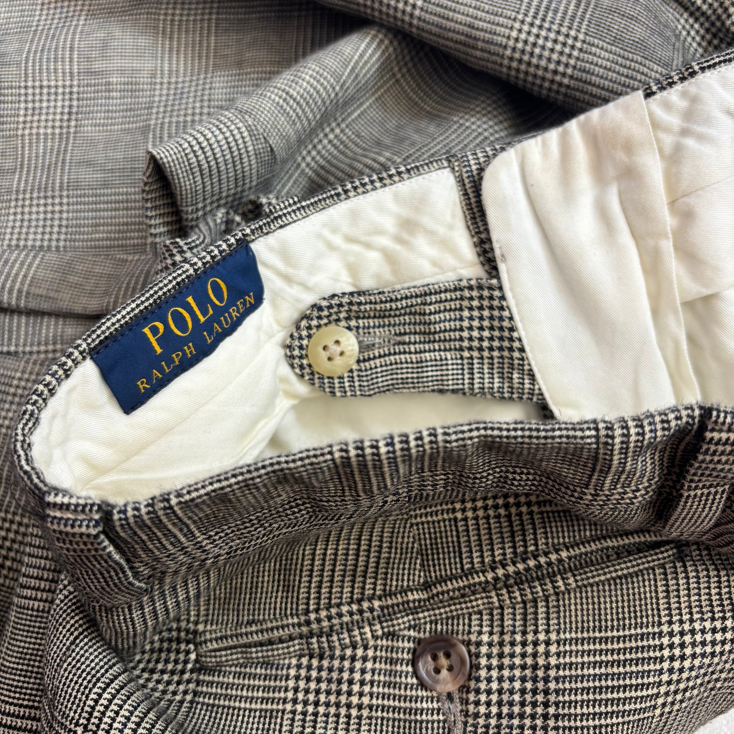 Grey Glen Plaid Check Suit Blazer & Trousers (Flax Wool) - 38R