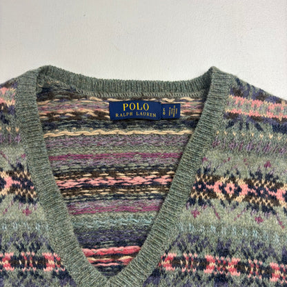 Polo Ralph Lauren Green Fairisle Vest (Wool Blend) - L
