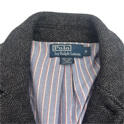 Dark Grey Herringbone Blazer (Wool) - S