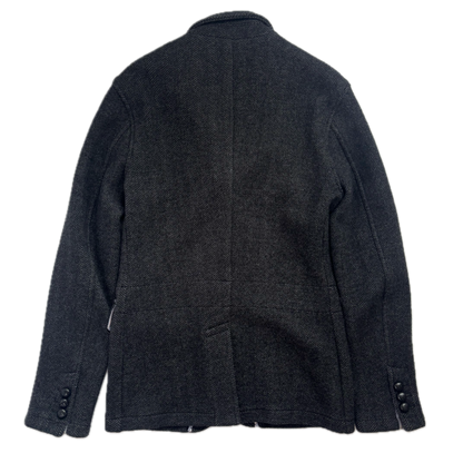 Dark Grey Herringbone Blazer (Wool) - S