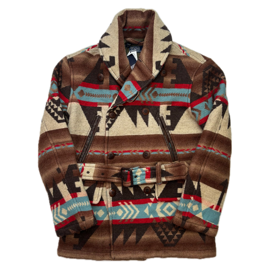Polo Ralph Lauren Double Breasted Aztec Belted Ranch Coat (Wool Blend) - XS