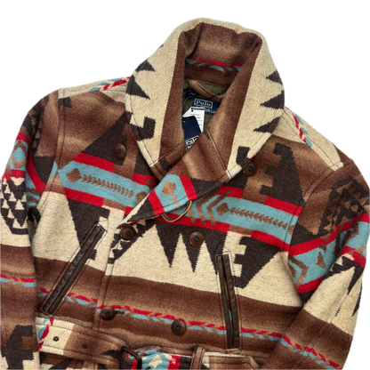 Polo Ralph Lauren Double Breasted Aztec Belted Ranch Coat (Wool Blend) - XS