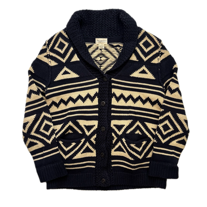 Denim & Supply Navy Beige Aztec Cardigan - L
