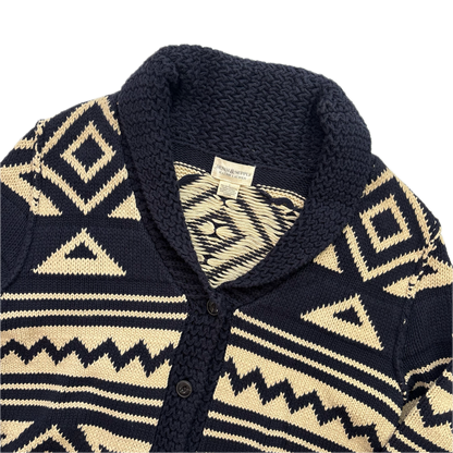 Denim & Supply Navy Beige Aztec Cardigan - L