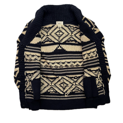 Denim & Supply Navy Beige Aztec Cardigan - L