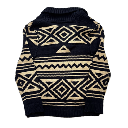 Denim & Supply Navy Beige Aztec Cardigan - L