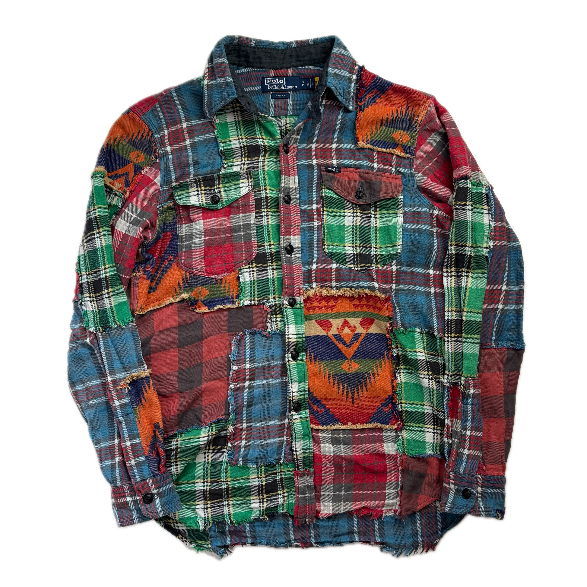 Ralph Lauren Denim Supply Patchwork Aztec Check Shirt L – LORD