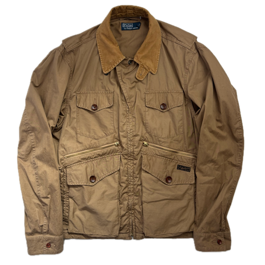 Tan Multi-Pocket Utility Cargo Jacket - M