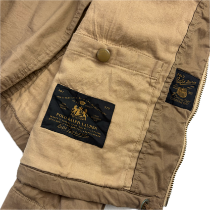 Tan Multi-Pocket Utility Cargo Jacket - M