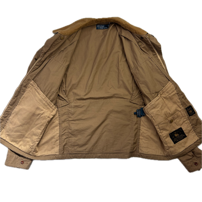Tan Multi-Pocket Utility Cargo Jacket - M