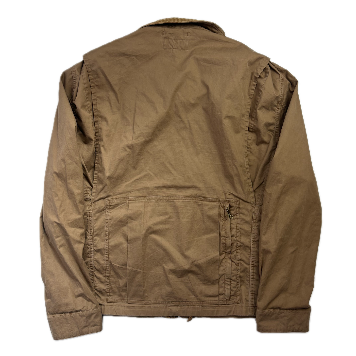 Tan Multi-Pocket Utility Cargo Jacket - M