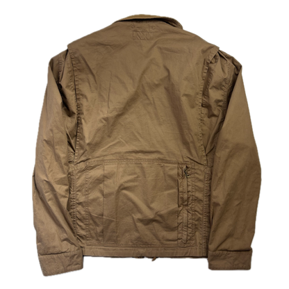 Tan Multi-Pocket Utility Cargo Jacket - M