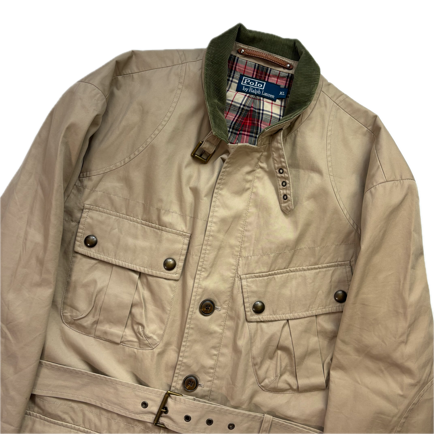 Polo Ralph Lauren Beige Norfolk Belted Safari Utility Jacket - XL