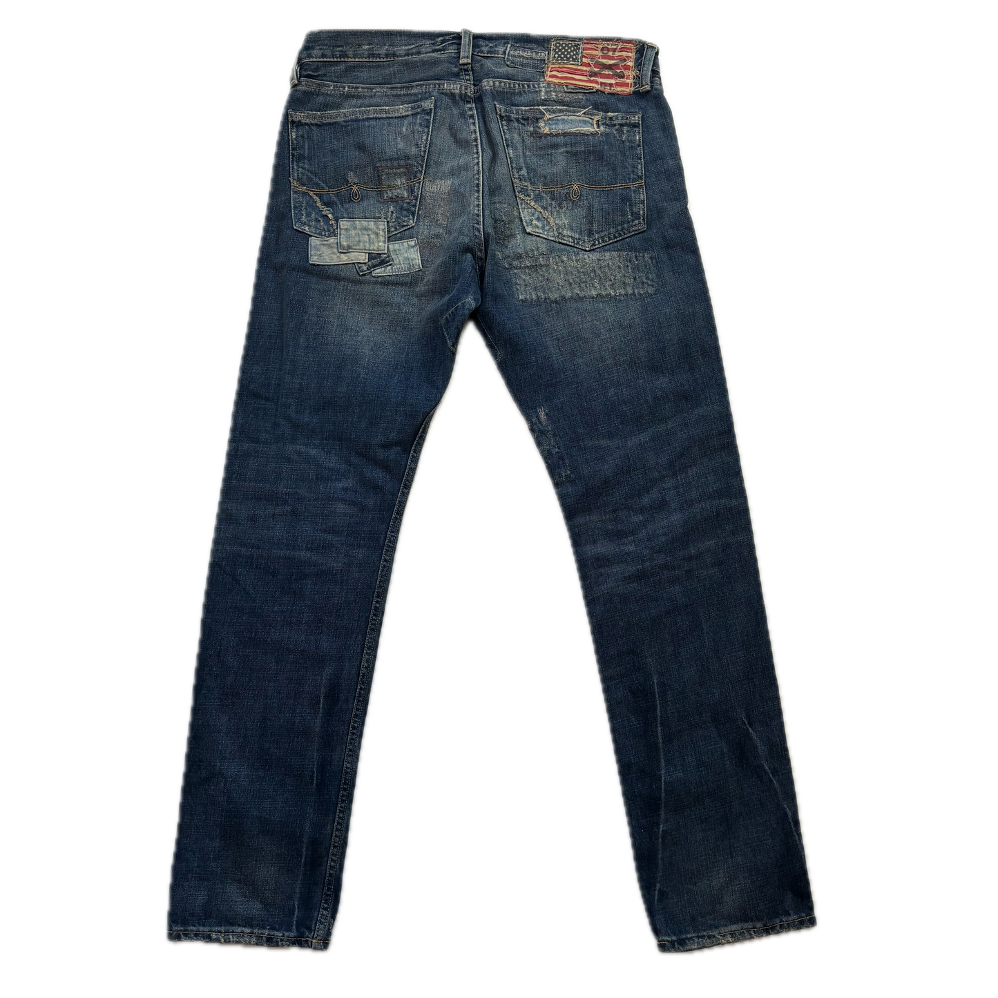 Denim & Supply Ralph Lauren Patchwork Distressed Spencer Slim Jeans - 34x32