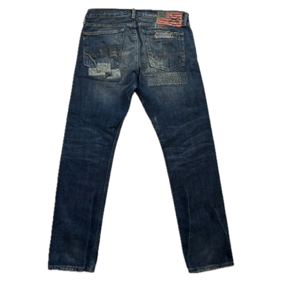 Denim & Supply Ralph Lauren Patchwork Distressed Spencer Slim Jeans - 34x32