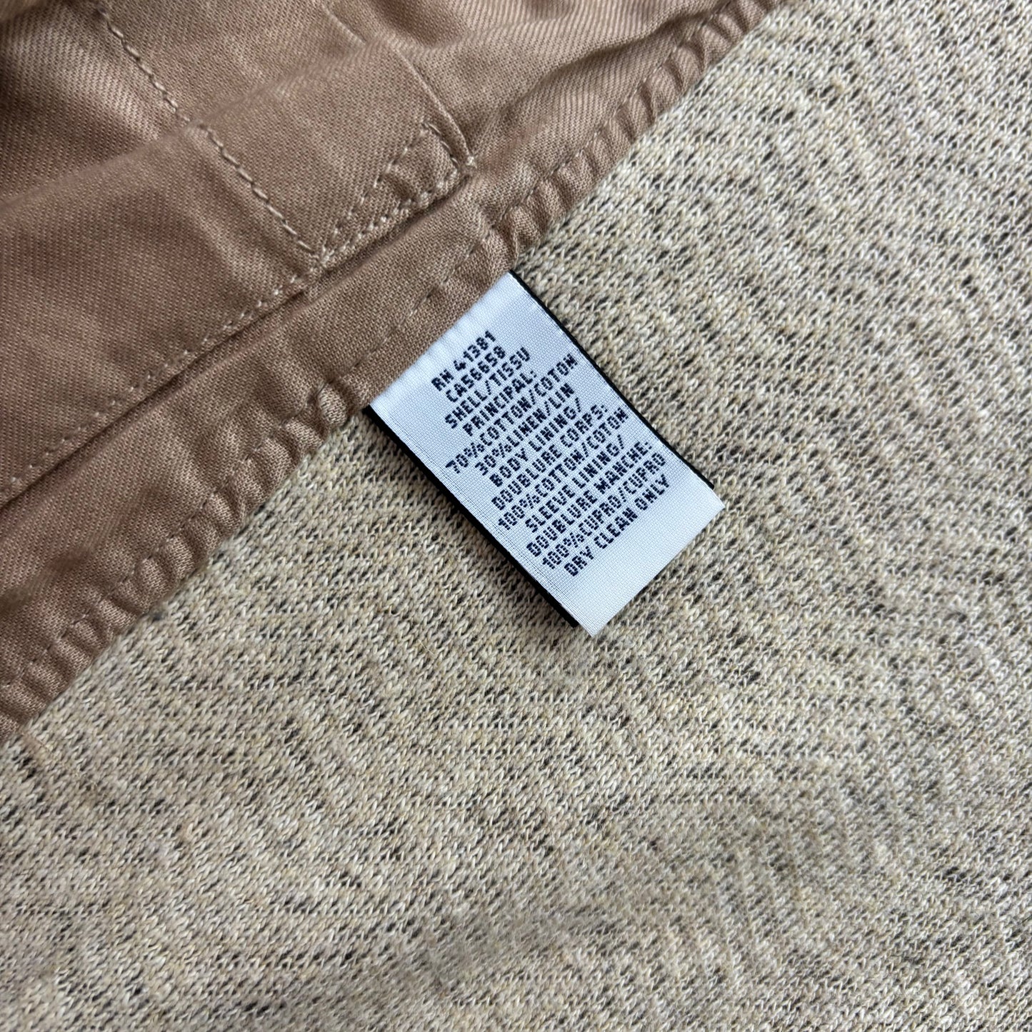Polo Ralph Lauren Unstructured Brown Herringbone Tweed Blazer (Cotton Linen) - XS