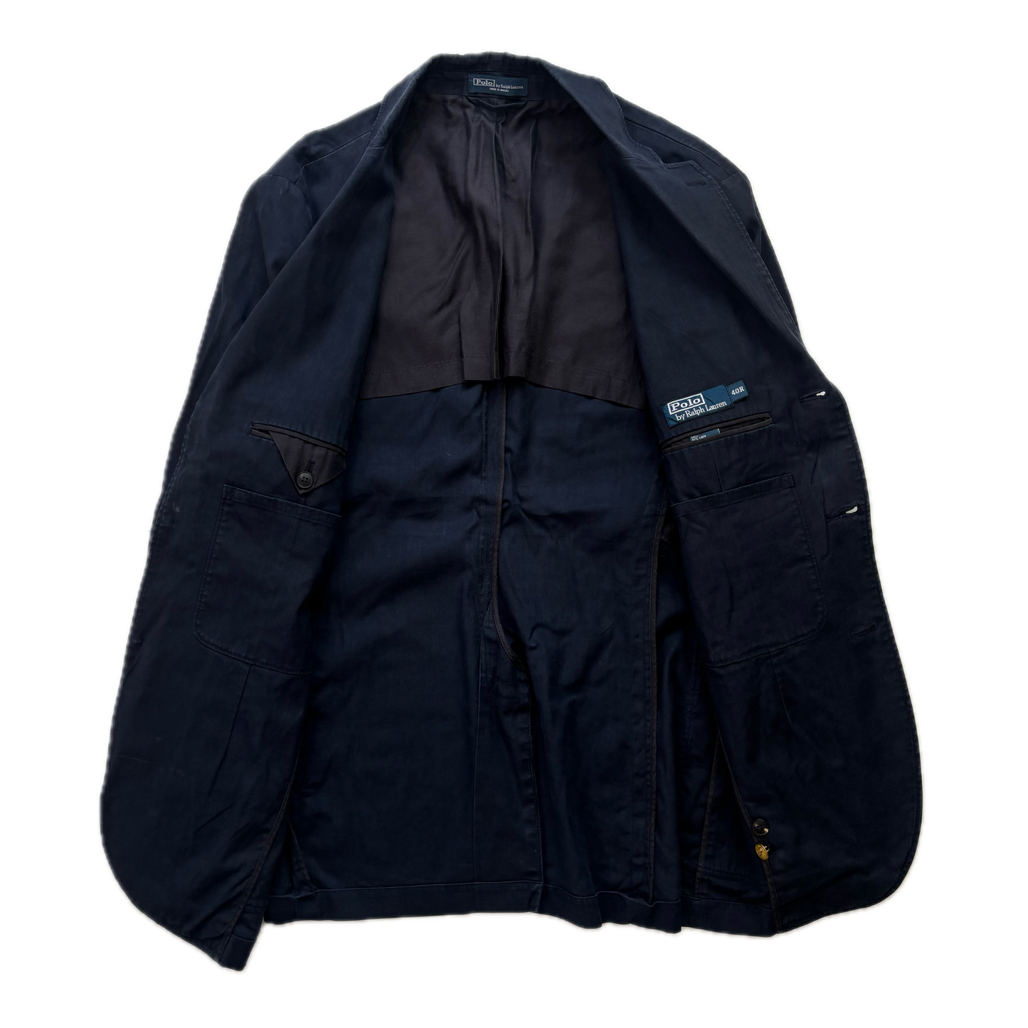 Polo Ralph Lauren Navy USA Crest Blazer Sports Jacket (Linen Cotton) - 40R