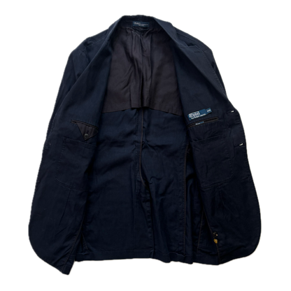 Polo Ralph Lauren Navy USA Crest Blazer Sports Jacket (Linen Cotton) - 40R