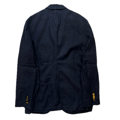 Polo Ralph Lauren Navy USA Crest Blazer Sports Jacket (Linen Cotton) - 40R