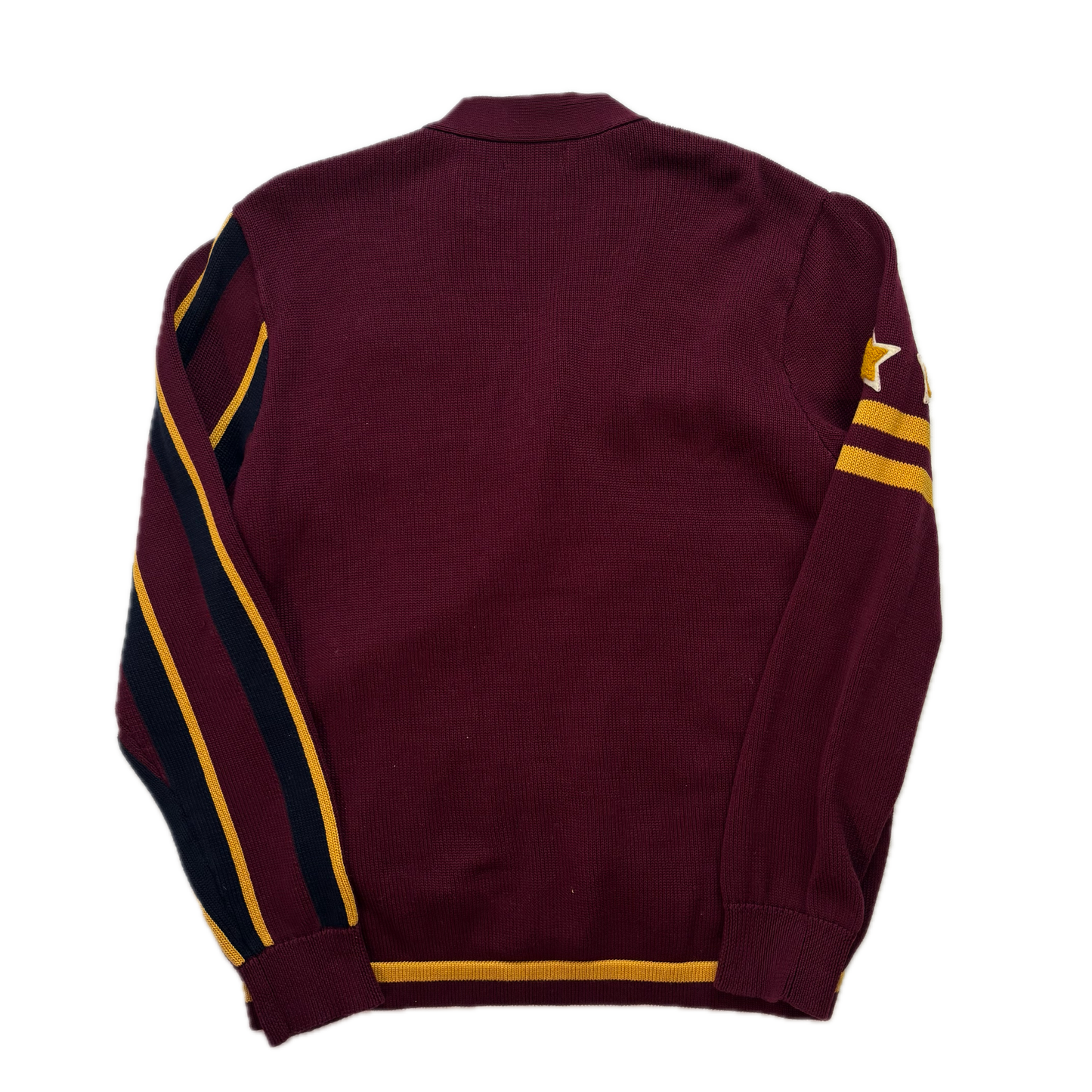 Polo Ralph Lauren Varsity Cardigan Burgundy Striped Cardigan - L
