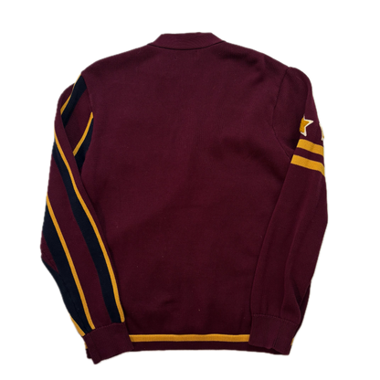 Polo Ralph Lauren Varsity Cardigan Burgundy Striped Cardigan - L