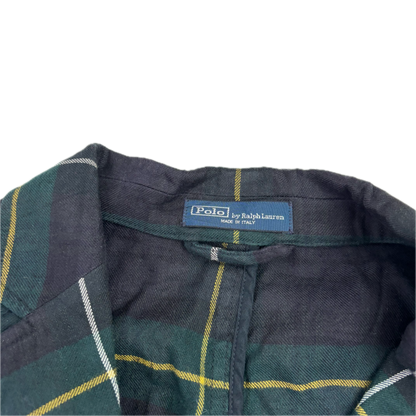 BlackWatch Green Navy Tartan Blazer Sports Coat (Linen Cotton) - 46R