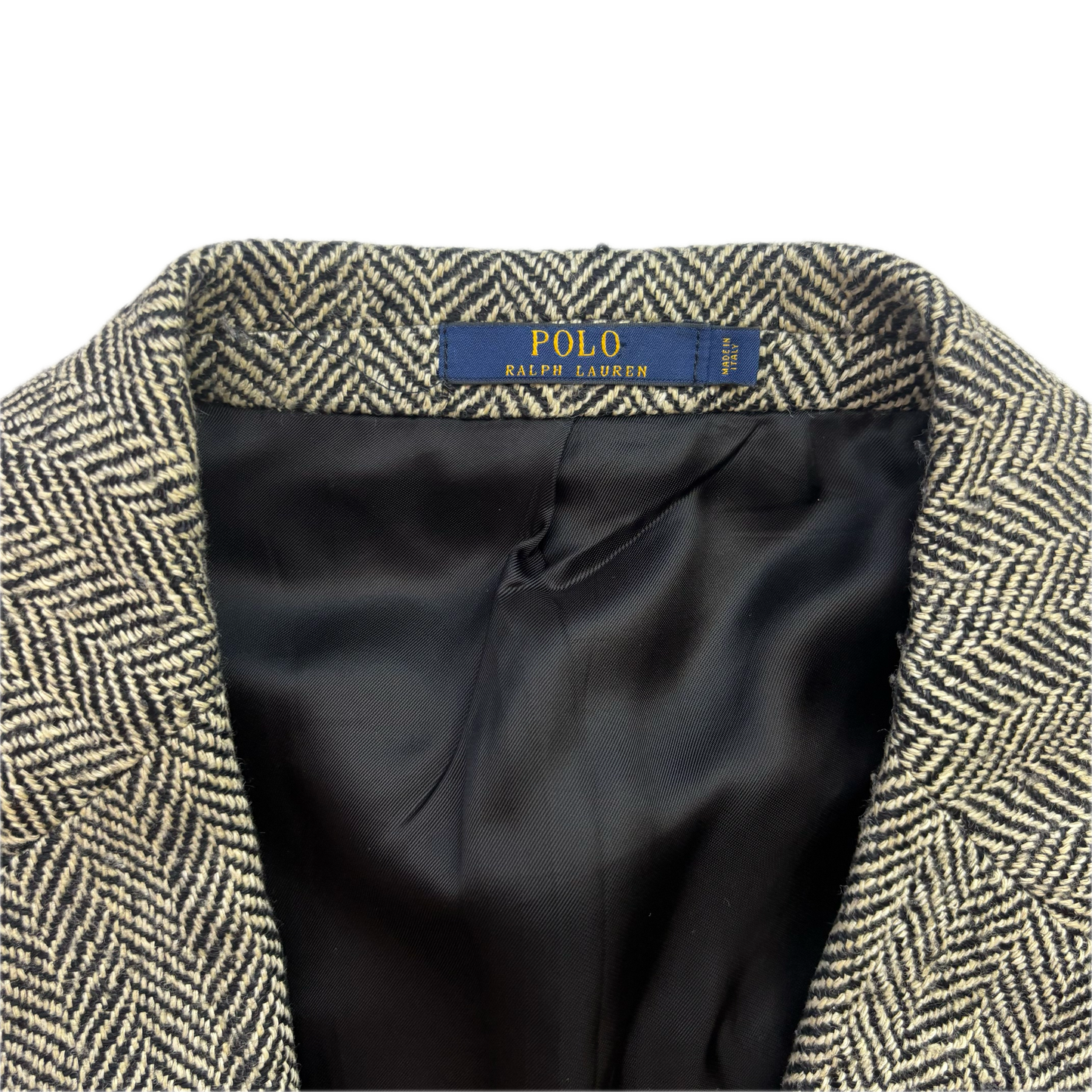 Polo Ralph Lauren Grey Herringbone Blazer Lined Sports Coat (Linen Silk Wool) - 40R