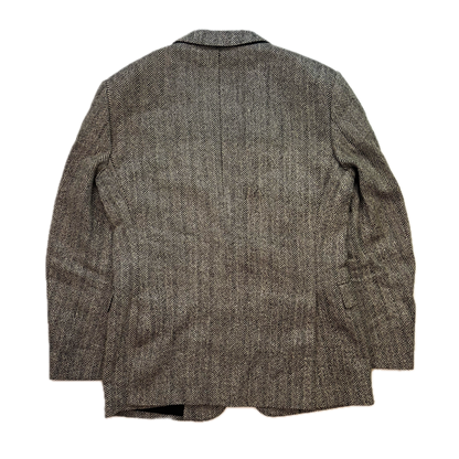 Polo Ralph Lauren Grey Herringbone Blazer Lined Sports Coat (Linen Silk Wool) - 40R