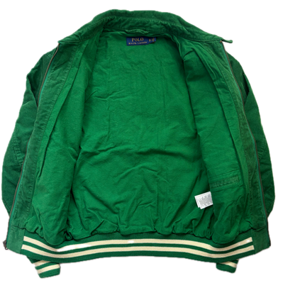 Polo Ralph Lauren Green Corduroy Varsity Bedford Stables Equine Club Letterman Jacket - XS