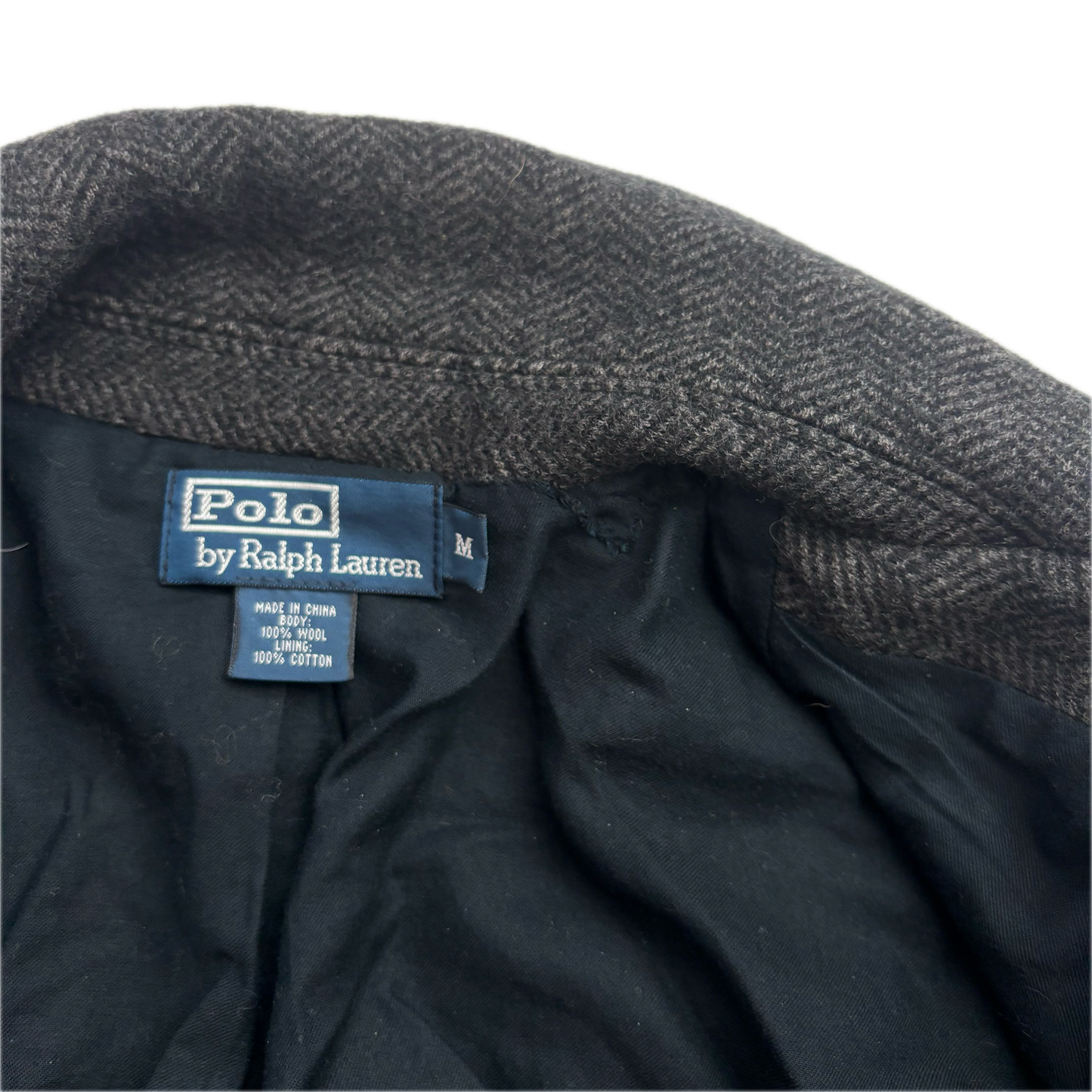 Polo Ralph Lauren Dark Grey Herringbone Blazer (Wool) - M