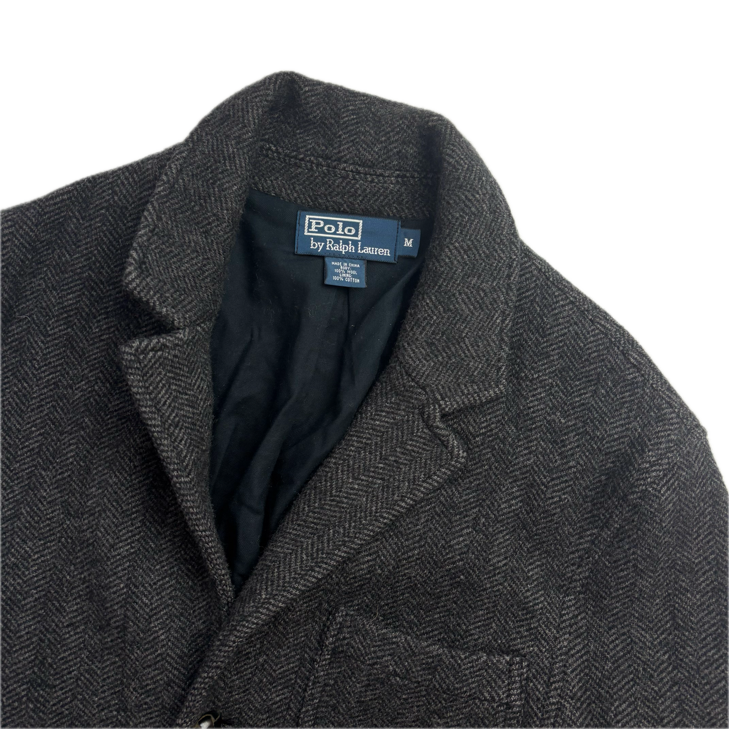Polo Ralph Lauren Dark Grey Herringbone Blazer (Wool) - M