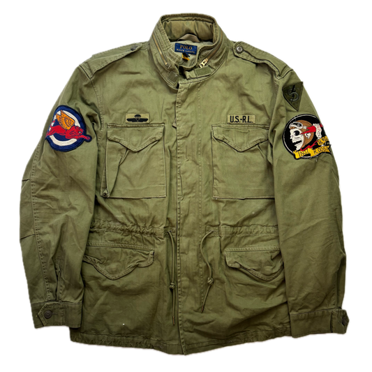 Polo Ralph Lauren Green Military Army Patches Field Parka Jacket  - XXL