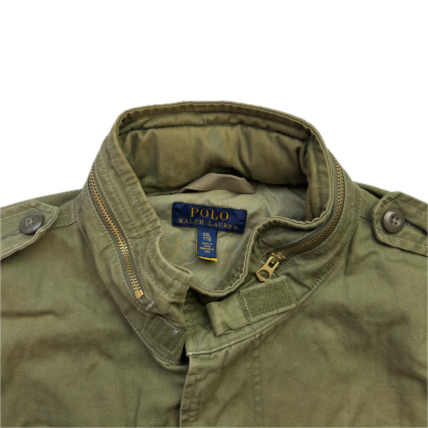 Polo Ralph Lauren Green Military Army Patches Field Parka Jacket  - XXL