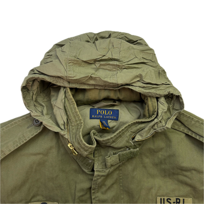 Polo Ralph Lauren Green Military Army Patches Field Parka Jacket  - XXL