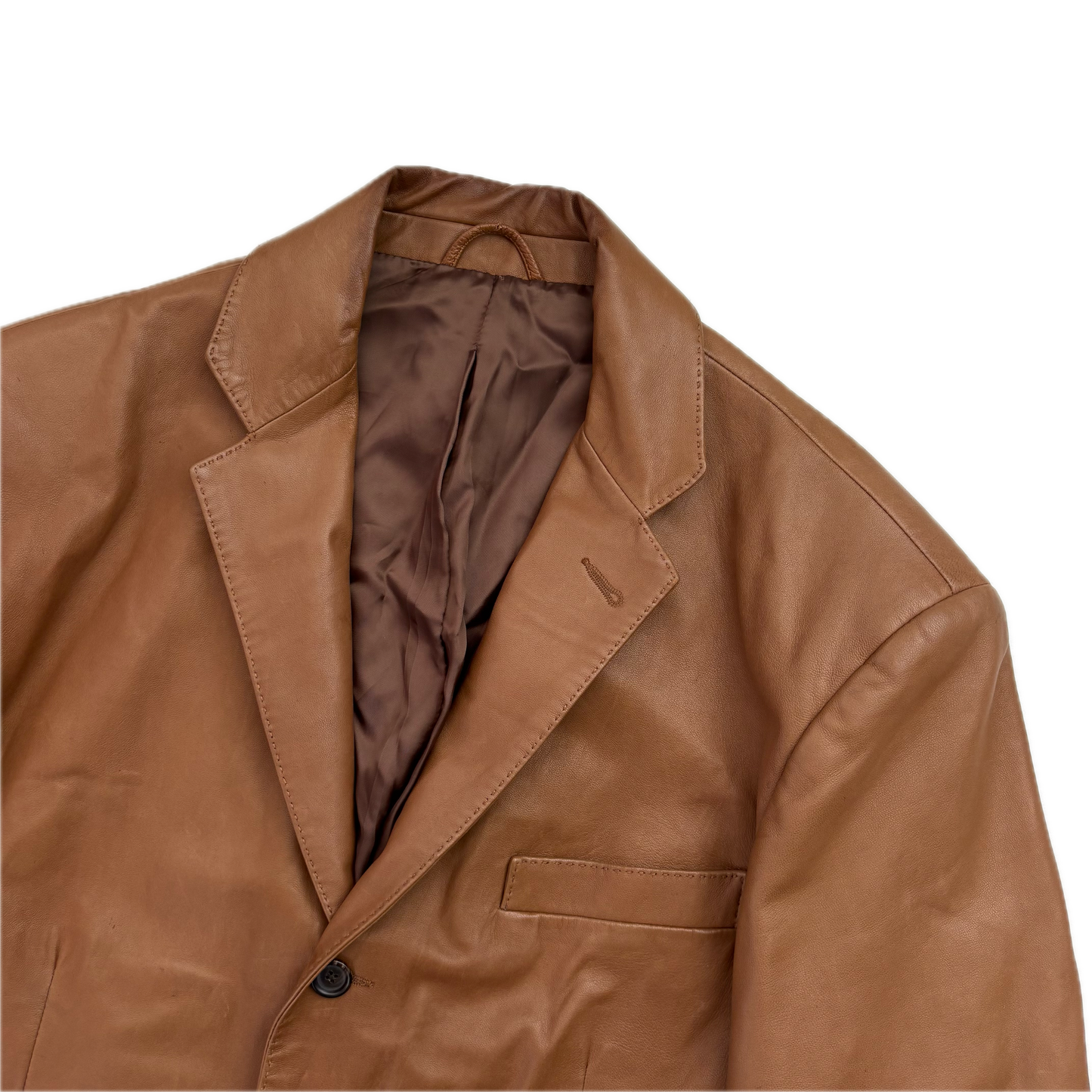 Polo Ralph Lauren Brown Leather Blazer (Lambskin) - XL