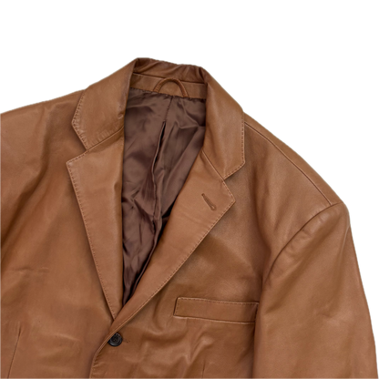 Polo Ralph Lauren Brown Leather Blazer (Lambskin) - XL