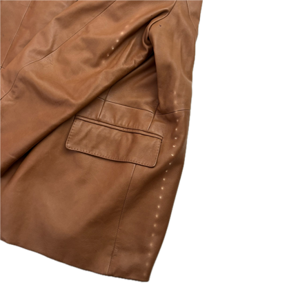 Polo Ralph Lauren Brown Leather Blazer (Lambskin) - XL
