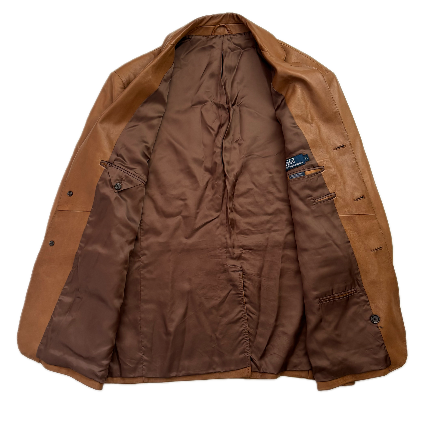 Polo Ralph Lauren Brown Leather Blazer (Lambskin) - XL