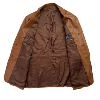 Polo Ralph Lauren Brown Leather Blazer (Lambskin) - XL