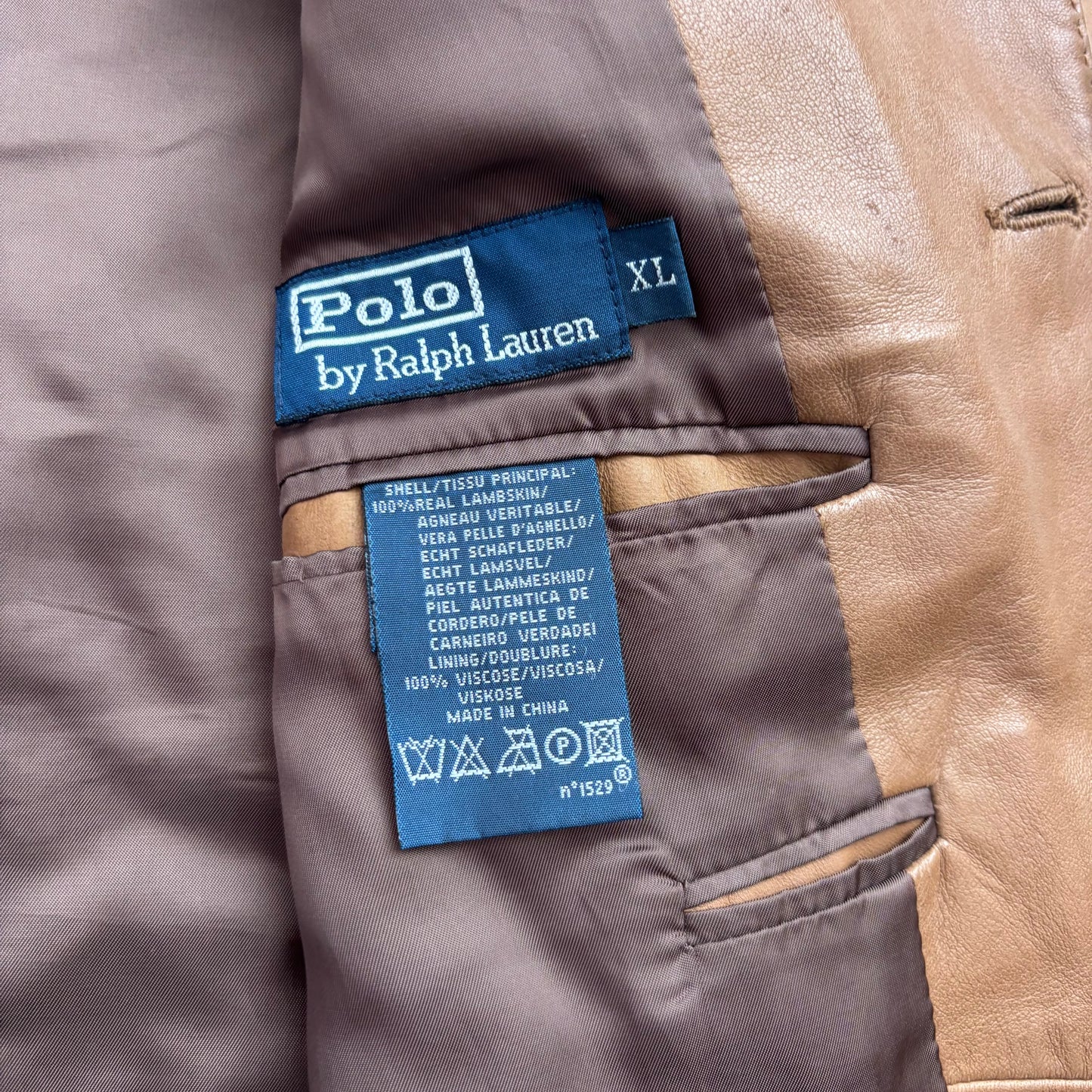 Polo Ralph Lauren Brown Leather Blazer (Lambskin) - XL