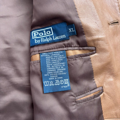 Polo Ralph Lauren Brown Leather Blazer (Lambskin) - XL