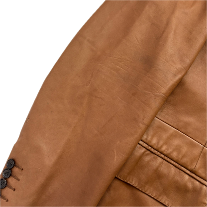 Polo Ralph Lauren Brown Leather Blazer (Lambskin) - XL
