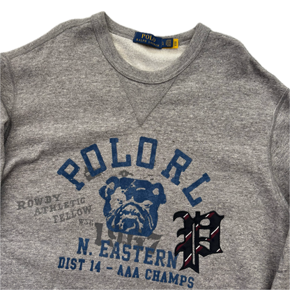 Polo Ralph Lauren Grey Bulldog Collegiate Patches PRLFC Sweatshirt - L